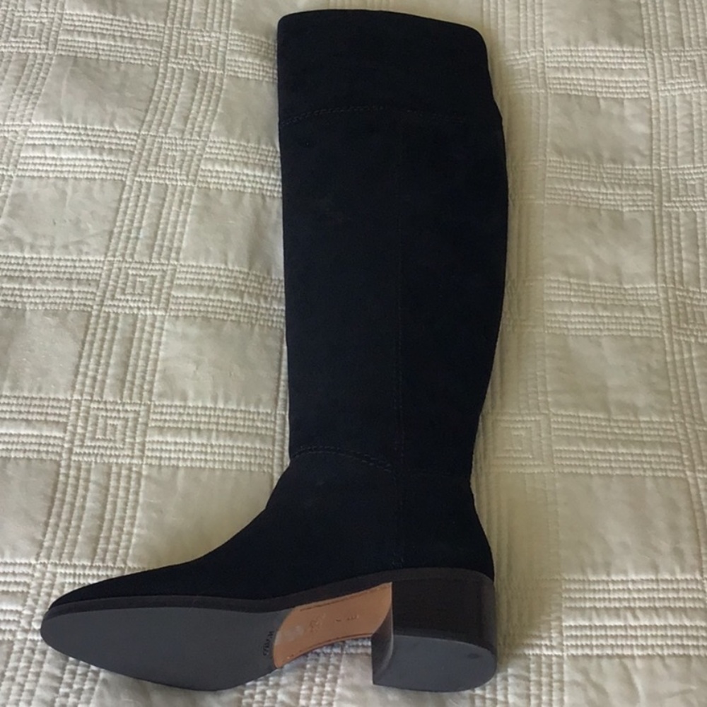 Over the knee black suede boots - Lucia